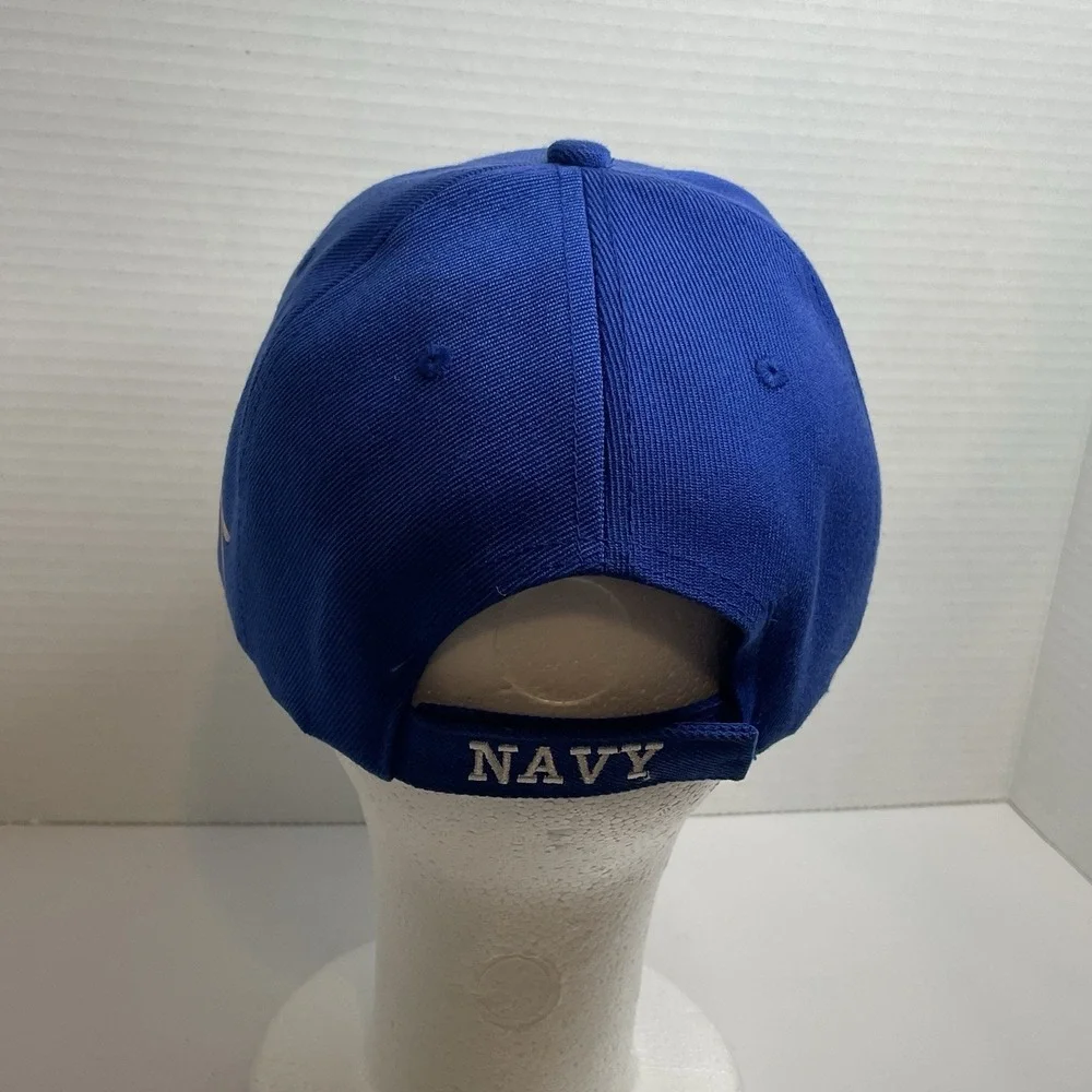 United States Navy Hat Cap Blue With Red Flames Fire Eagle Emblem Adjustable